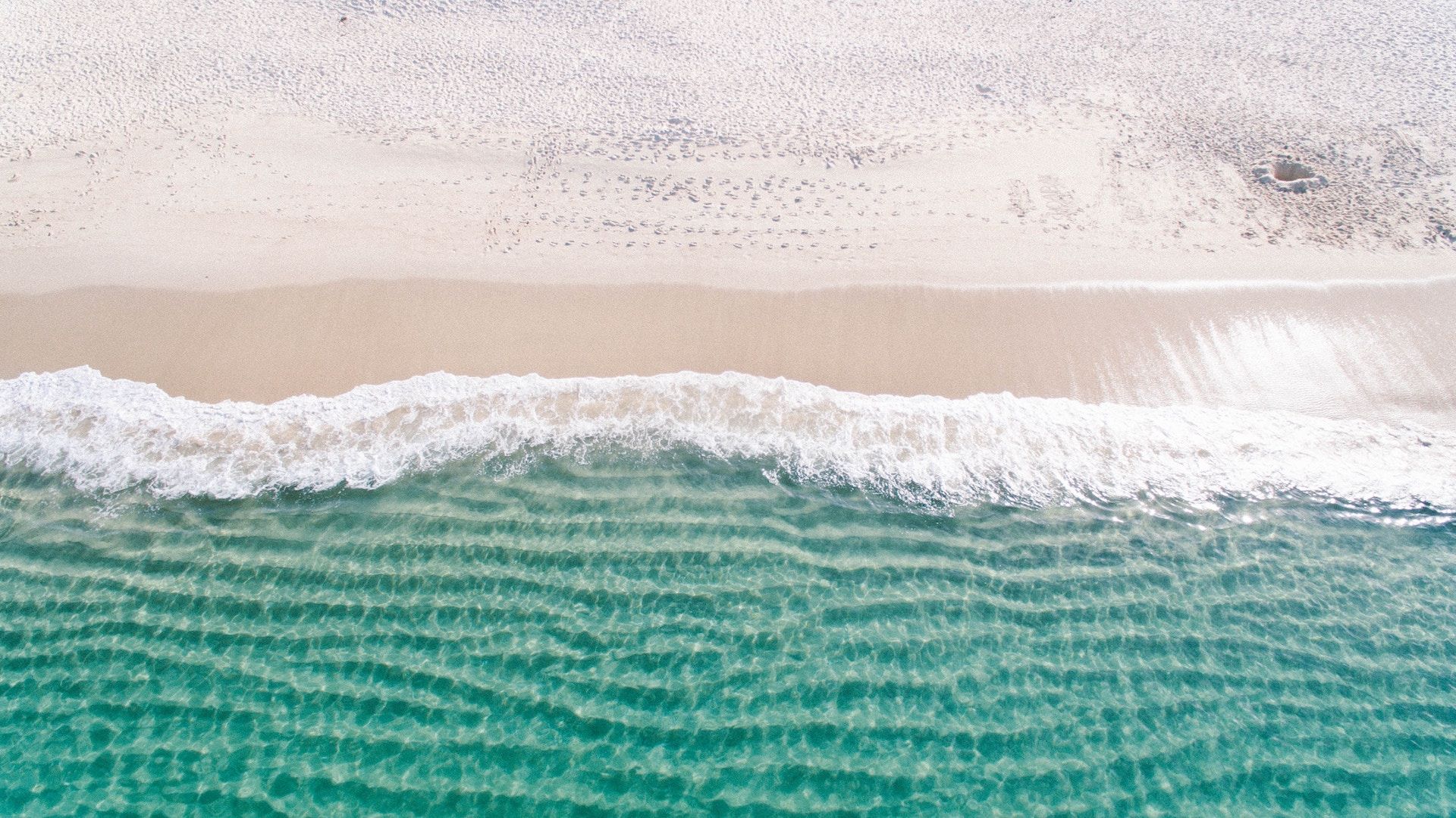 beach, sea, waves, crashing, empty